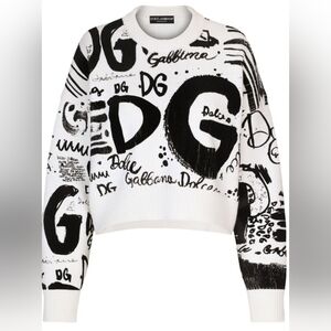 Dolce & GabbanaWhite Logo Wool Sweater size 48 IT (US 12) Worn once!